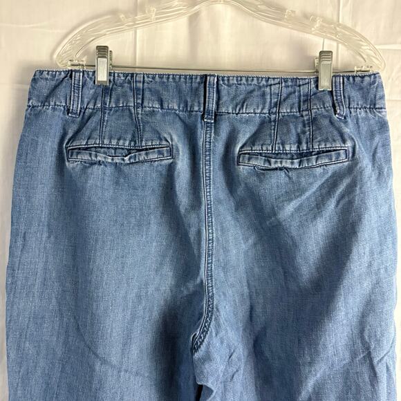 Talbots New England Chino Chambray Denim Wide Leg Pants Size 14 - Picture 5 of 7